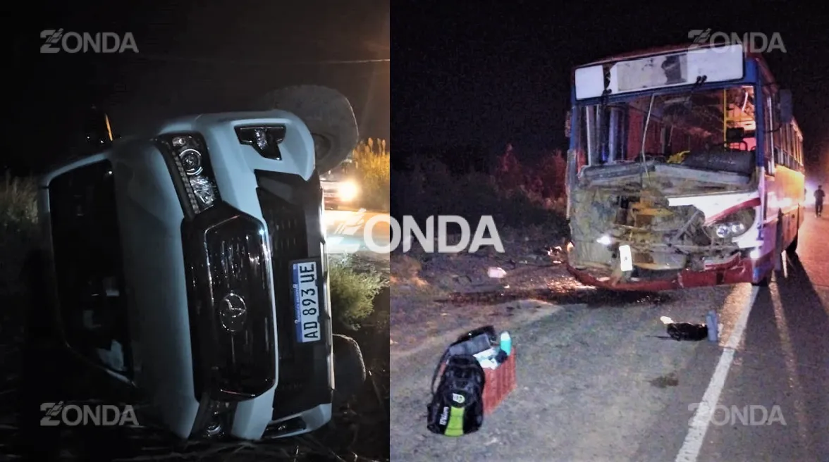 Choque entre un colectivo y una camioneta